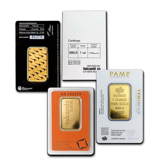 1 oz Gold Bar with Assay (Random Design)